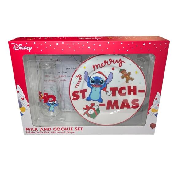 Disney Stitch Milk and Cookie Set - Red and White - Picture 1 of 5